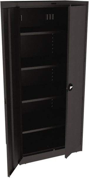 Tennsco - 5 Shelf Locking Storage Cabinet - Steel, 36" Wide x 24" Deep x 78" High, Black - Industrial Tool & Supply