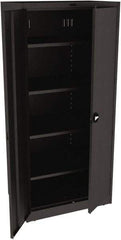 Tennsco - 5 Shelf Locking Storage Cabinet - Steel, 36" Wide x 24" Deep x 78" High, Black - Industrial Tool & Supply