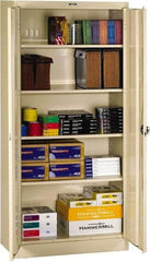 Tennsco - 5 Shelf Locking Storage Cabinet - Steel, 36" Wide x 18" Deep x 72" High, Sand - Industrial Tool & Supply