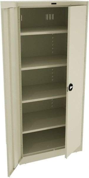 Tennsco - 5 Shelf Locking Storage Cabinet - Steel, 36" Wide x 24" Deep x 78" High, Champagne/Putty - Industrial Tool & Supply