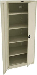 Tennsco - 5 Shelf Locking Storage Cabinet - Steel, 36" Wide x 24" Deep x 78" High, Champagne/Putty - Industrial Tool & Supply