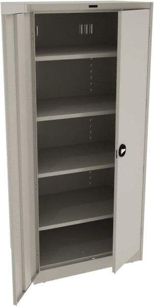 Tennsco - 5 Shelf Locking Storage Cabinet - Steel, 36" Wide x 24" Deep x 78" High, Light Gray - Industrial Tool & Supply