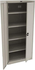 Tennsco - 5 Shelf Locking Storage Cabinet - Steel, 36" Wide x 24" Deep x 78" High, Light Gray - Industrial Tool & Supply