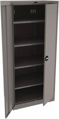 Tennsco - 5 Shelf Locking Storage Cabinet - Steel, 36" Wide x 24" Deep x 78" High, Medium Gray - Industrial Tool & Supply
