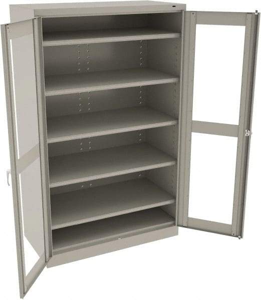Tennsco - 5 Shelf Visible Storage Cabinet - Steel, 48" Wide x 24" Deep x 78" High, Light Gray - Industrial Tool & Supply