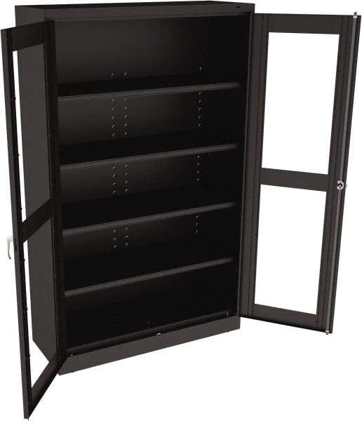 Tennsco - 5 Shelf Visible Storage Cabinet - Steel, 48" Wide x 18" Deep x 78" High, Black - Industrial Tool & Supply