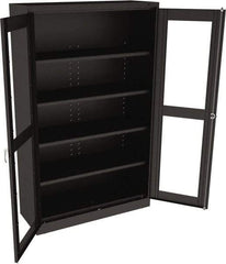 Tennsco - 5 Shelf Visible Storage Cabinet - Steel, 48" Wide x 18" Deep x 78" High, Black - Industrial Tool & Supply