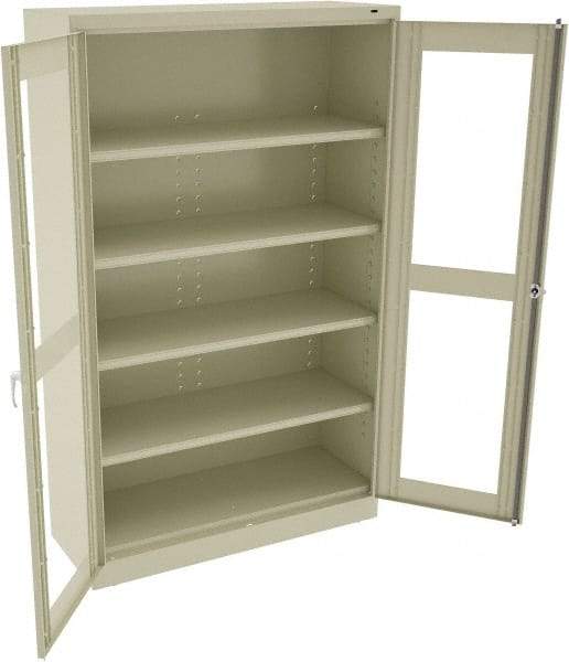 Tennsco - 5 Shelf Visible Storage Cabinet - Steel, 48" Wide x 18" Deep x 78" High, Champagne/Putty - Industrial Tool & Supply