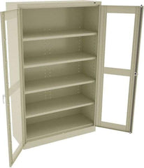 Tennsco - 5 Shelf Visible Storage Cabinet - Steel, 48" Wide x 18" Deep x 78" High, Champagne/Putty - Industrial Tool & Supply