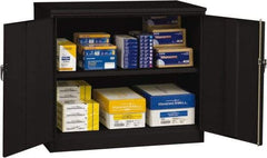 Tennsco - 2 Shelf Locking Storage Cabinet - Steel, 48" Wide x 18" Deep x 42" High, Black - Industrial Tool & Supply