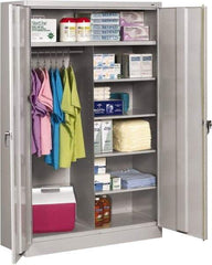 Tennsco - 6 Shelf Locking Storage Cabinet - Steel, 48" Wide x 24" Deep x 78" High, Light Gray - Industrial Tool & Supply