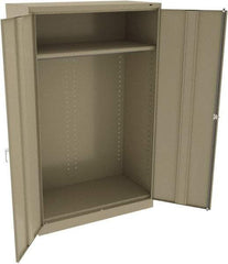 Tennsco - 2 Shelf Wardrobe Storage Cabinet - Steel, 48" Wide x 24" Deep x 78" High, Sand - Industrial Tool & Supply