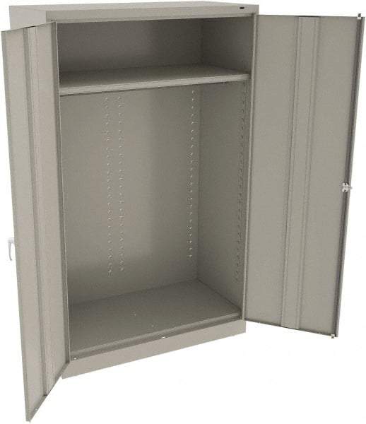 Tennsco - 2 Shelf Wardrobe Storage Cabinet - Steel, 48" Wide x 24" Deep x 78" High, Light Gray - Industrial Tool & Supply