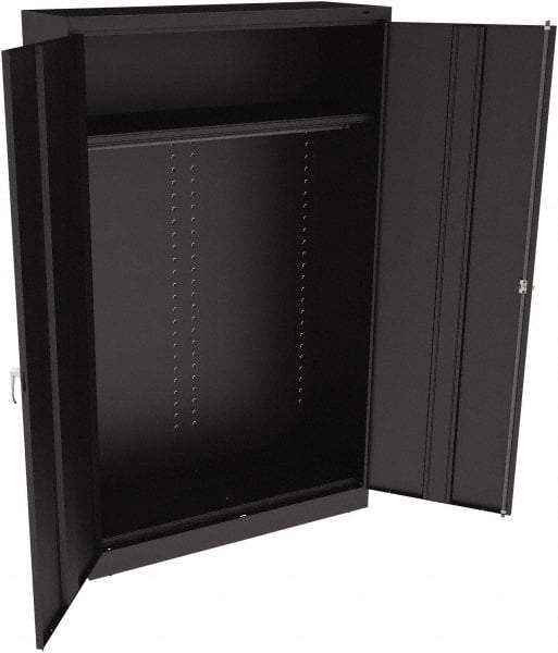 Tennsco - 2 Shelf Wardrobe Storage Cabinet - Steel, 48" Wide x 18" Deep x 78" High, Black - Industrial Tool & Supply
