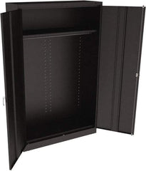 Tennsco - 2 Shelf Wardrobe Storage Cabinet - Steel, 48" Wide x 18" Deep x 78" High, Black - Industrial Tool & Supply
