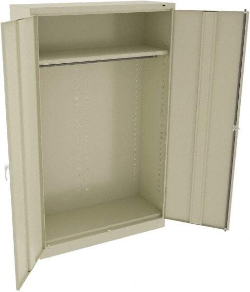 Tennsco - 2 Shelf Wardrobe Storage Cabinet - Steel, 48" Wide x 18" Deep x 78" High, Champagne/Putty - Industrial Tool & Supply
