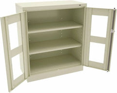 Tennsco - 3 Shelf Visible Storage Cabinet - Steel, 36" Wide x 18" Deep x 42" High, Champagne/Putty - Industrial Tool & Supply