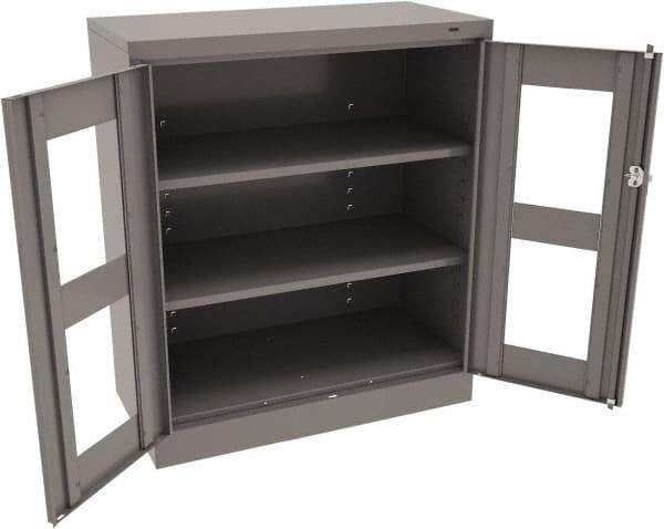 Tennsco - 3 Shelf Visible Storage Cabinet - Steel, 36" Wide x 18" Deep x 42" High, Medium Gray - Industrial Tool & Supply