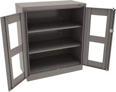 Tennsco - 3 Shelf Visible Storage Cabinet - Steel, 36" Wide x 18" Deep x 42" High, Medium Gray - Industrial Tool & Supply