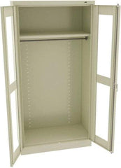 Tennsco - 2 Shelf Wardrobe Storage Cabinet - Steel, 36" Wide x 18" Deep x 72" High, Champagne/Putty - Industrial Tool & Supply