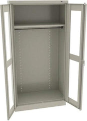 Tennsco - 2 Shelf Wardrobe Storage Cabinet - Steel, 36" Wide x 18" Deep x 72" High, Light Gray - Industrial Tool & Supply