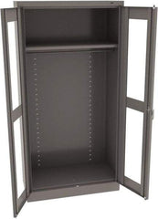 Tennsco - 2 Shelf Wardrobe Storage Cabinet - Steel, 36" Wide x 18" Deep x 72" High, Medium Gray - Industrial Tool & Supply