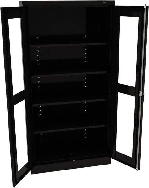 Tennsco - 5 Shelf Visible Storage Cabinet - Steel, 36" Wide x 24" Deep x 72" High, Black - Industrial Tool & Supply