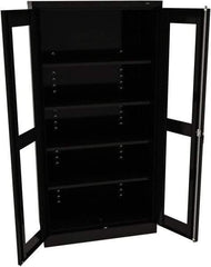 Tennsco - 5 Shelf Visible Storage Cabinet - Steel, 36" Wide x 24" Deep x 72" High, Black - Industrial Tool & Supply