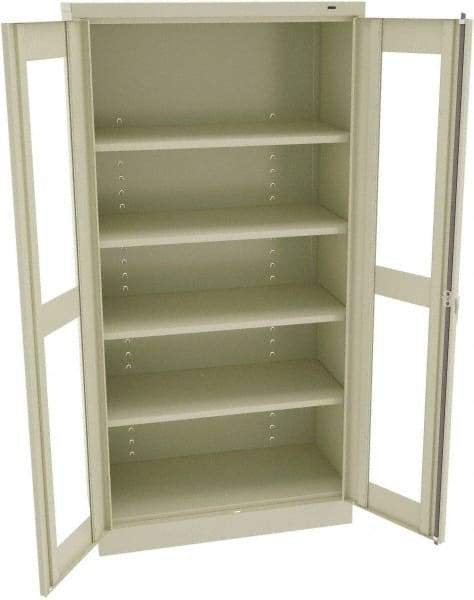 Tennsco - 5 Shelf Visible Storage Cabinet - Steel, 36" Wide x 24" Deep x 72" High, Champagne/Putty - Industrial Tool & Supply