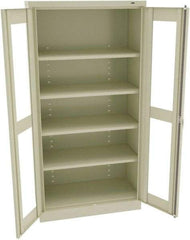 Tennsco - 5 Shelf Visible Storage Cabinet - Steel, 36" Wide x 18" Deep x 72" High, Champagne/Putty - Industrial Tool & Supply