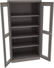 Tennsco - 5 Shelf Visible Storage Cabinet - Steel, 36" Wide x 18" Deep x 72" High, Medium Gray - Industrial Tool & Supply