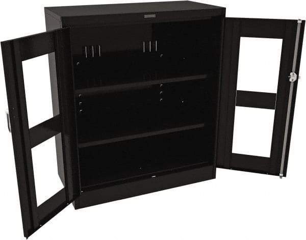 Tennsco - 3 Shelf Visible Storage Cabinet - Steel, 36" Wide x 18" Deep x 42" High, Black - Industrial Tool & Supply