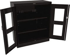 Tennsco - 3 Shelf Visible Storage Cabinet - Steel, 36" Wide x 18" Deep x 42" High, Black - Industrial Tool & Supply