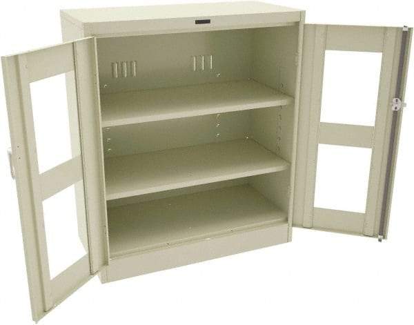 Tennsco - 3 Shelf Visible Storage Cabinet - Steel, 36" Wide x 18" Deep x 42" High, Champagne/Putty - Industrial Tool & Supply