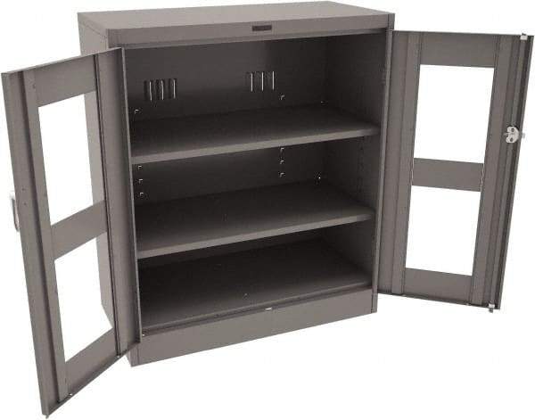 Tennsco - 3 Shelf Visible Storage Cabinet - Steel, 36" Wide x 24" Deep x 42" High, Medium Gray - Industrial Tool & Supply
