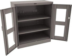 Tennsco - 3 Shelf Visible Storage Cabinet - Steel, 36" Wide x 24" Deep x 42" High, Medium Gray - Industrial Tool & Supply