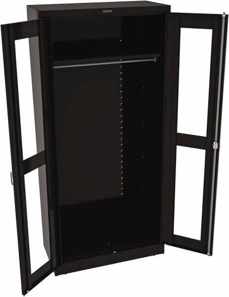 Tennsco - 6 Shelf Wardrobe Storage Cabinet - Steel, 36" Wide x 24" Deep x 78" High, Black - Industrial Tool & Supply