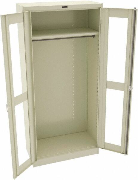 Tennsco - 6 Shelf Wardrobe Storage Cabinet - Steel, 36" Wide x 18" Deep x 78" High, Champagne/Putty - Industrial Tool & Supply