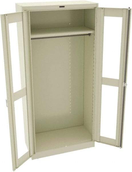 Tennsco - 6 Shelf Wardrobe Storage Cabinet - Steel, 36" Wide x 24" Deep x 78" High, Champagne/Putty - Industrial Tool & Supply