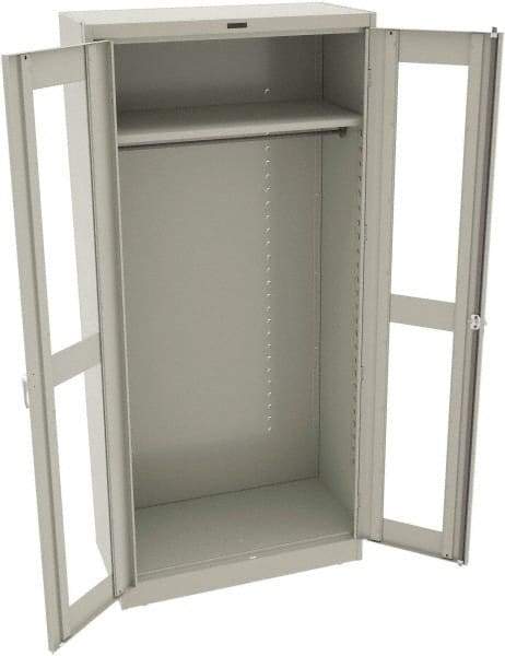 Tennsco - 1 Shelf Wardrobe Storage Cabinet - Steel, 36" Wide x 24" Deep x 78" High, Light Gray - Industrial Tool & Supply
