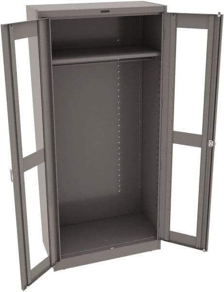 Tennsco - 6 Shelf Wardrobe Storage Cabinet - Steel, 36" Wide x 24" Deep x 78" High, Medium Gray - Industrial Tool & Supply