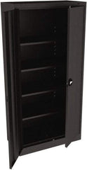 Tennsco - 5 Shelf Locking Storage Cabinet - Steel, 36" Wide x 18" Deep x 78" High, Black - Industrial Tool & Supply