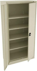 Tennsco - 5 Shelf Locking Storage Cabinet - Steel, 36" Wide x 18" Deep x 78" High, Champagne/Putty - Industrial Tool & Supply