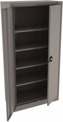 Tennsco - 5 Shelf Locking Storage Cabinet - Steel, 36" Wide x 18" Deep x 78" High, Medium Gray - Industrial Tool & Supply
