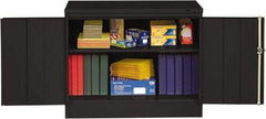 Tennsco - 3 Shelf Locking Storage Cabinet - Steel, 36" Wide x 18" Deep x 42" High, Black - Industrial Tool & Supply