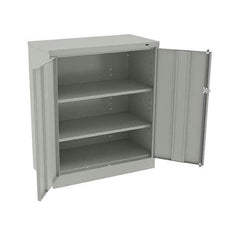 Tennsco - 3 Shelf Locking Storage Cabinet - Steel, 36" Wide x 18" Deep x 42" High, Light Gray - Industrial Tool & Supply