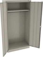 Tennsco - 2 Shelf Wardrobe Storage Cabinet - Steel, 36" Wide x 18" Deep x 72" High, Light Gray - Industrial Tool & Supply