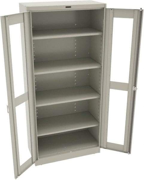 Tennsco - 5 Shelf Visible Storage Cabinet - Steel, 36" Wide x 18" Deep x 78" High, Light Gray - Industrial Tool & Supply