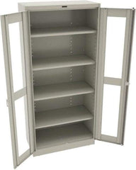 Tennsco - 5 Shelf Visible Storage Cabinet - Steel, 36" Wide x 18" Deep x 78" High, Light Gray - Industrial Tool & Supply