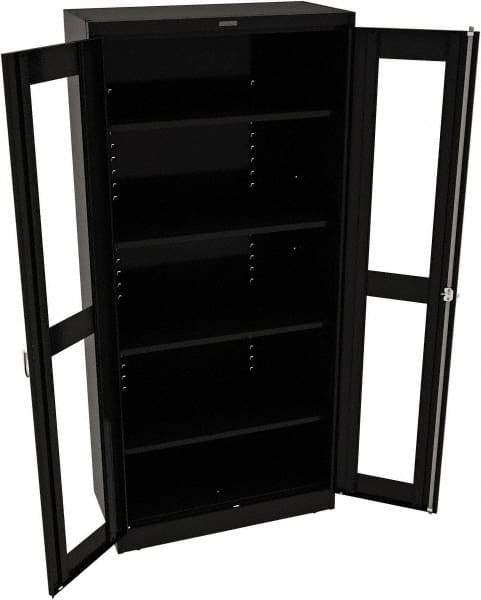 Tennsco - 5 Shelf Visible Storage Cabinet - Steel, 36" Wide x 18" Deep x 78" High, Black - Industrial Tool & Supply